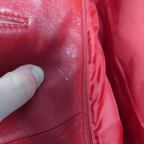 Wilsons Leather Thinsulate Coat Women 1X XL Red Button Front Luxury Genuine 1326 - Picture 3 of 16